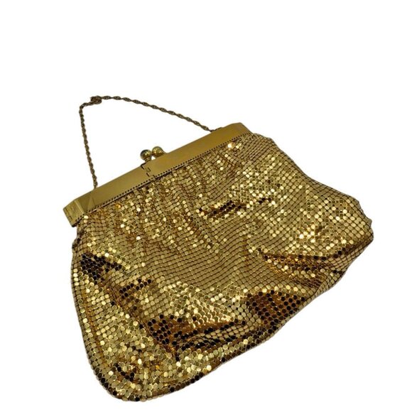 Vtg Gold Mesh Purse Evening Bag Duramesh 50s Hollywood Regency Art Deco USA - Picture 5 of 16